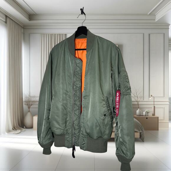 🔥 Alpha Industries MA-1 Core Bomber Jacket – Iconic Flight Nylon 🔥 - Picture 2 of 7